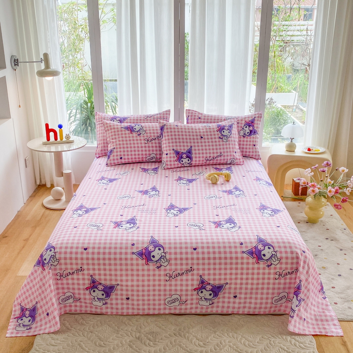 91家纺网 家纺一手货源 找家纺 一电 2025新款卡通床单单件被单学生宿舍被罩三件套单人儿童上下床床单-第五批 欢乐库洛米