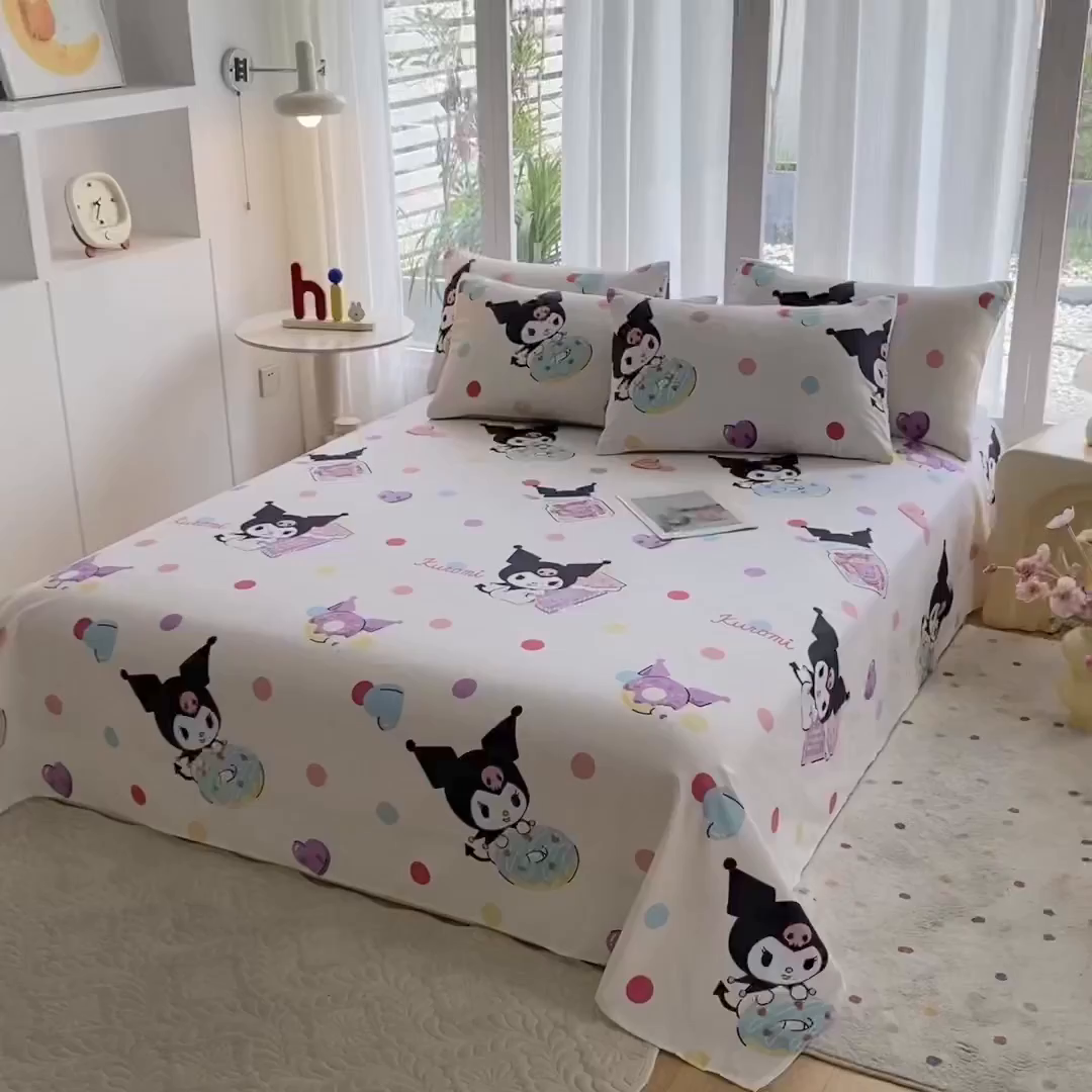 91家纺网 家纺一手货源 找家纺 （总）一电 2025新款卡通床单单件被单学生宿舍被罩三件套单人儿童上下床床单-第五批