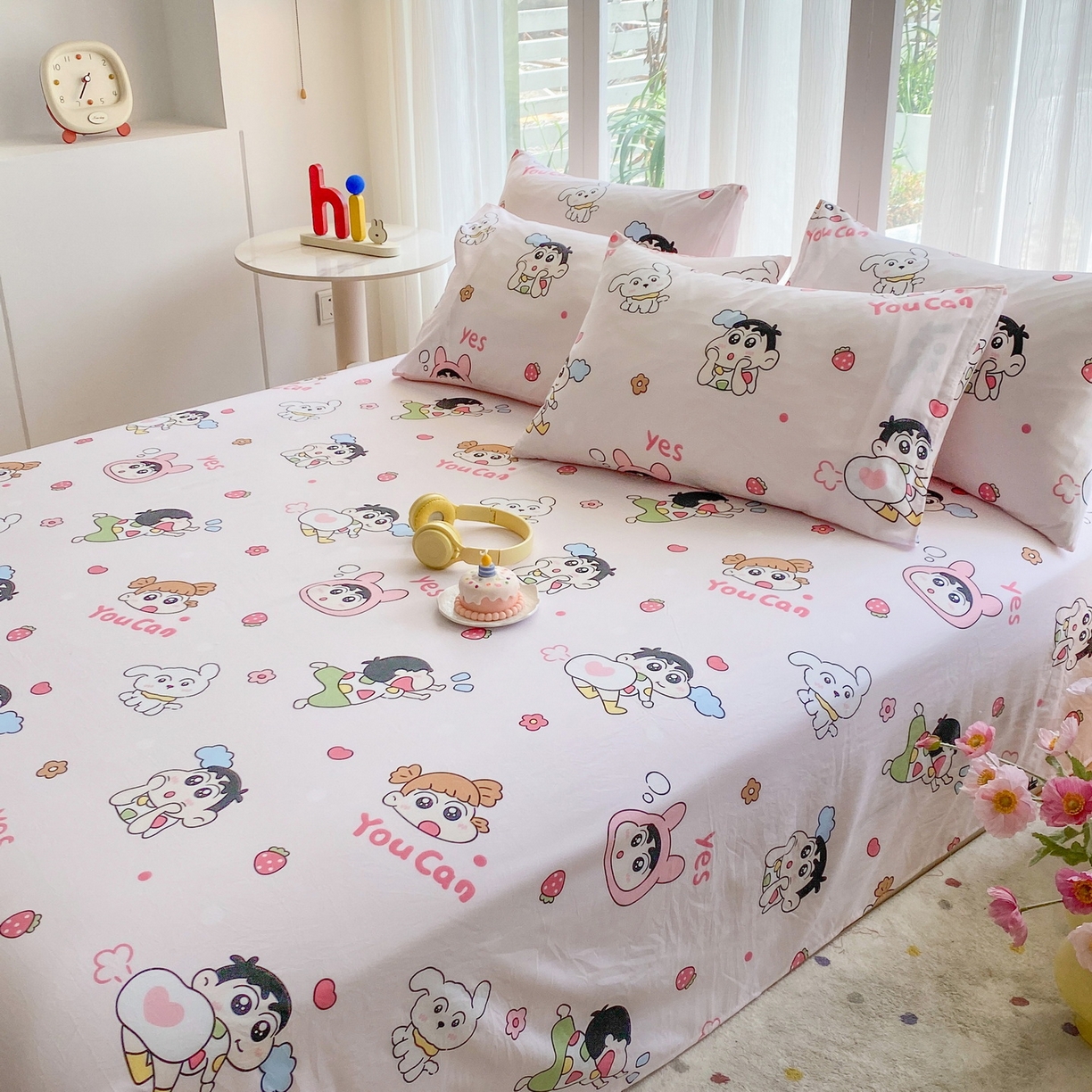 91家纺网 家纺一手货源 找家纺 一电 2025新款卡通床单单件被单学生宿舍被罩三件套单人儿童上下床床单-第五批 你最棒