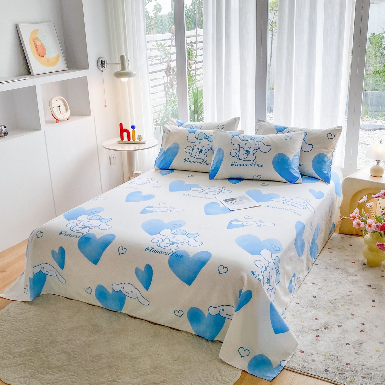 91家纺网 家纺一手货源 找家纺 一电 2025新款卡通床单单件被单学生宿舍被罩三件套单人儿童上下床床单-第五批 爱心玉桂狗