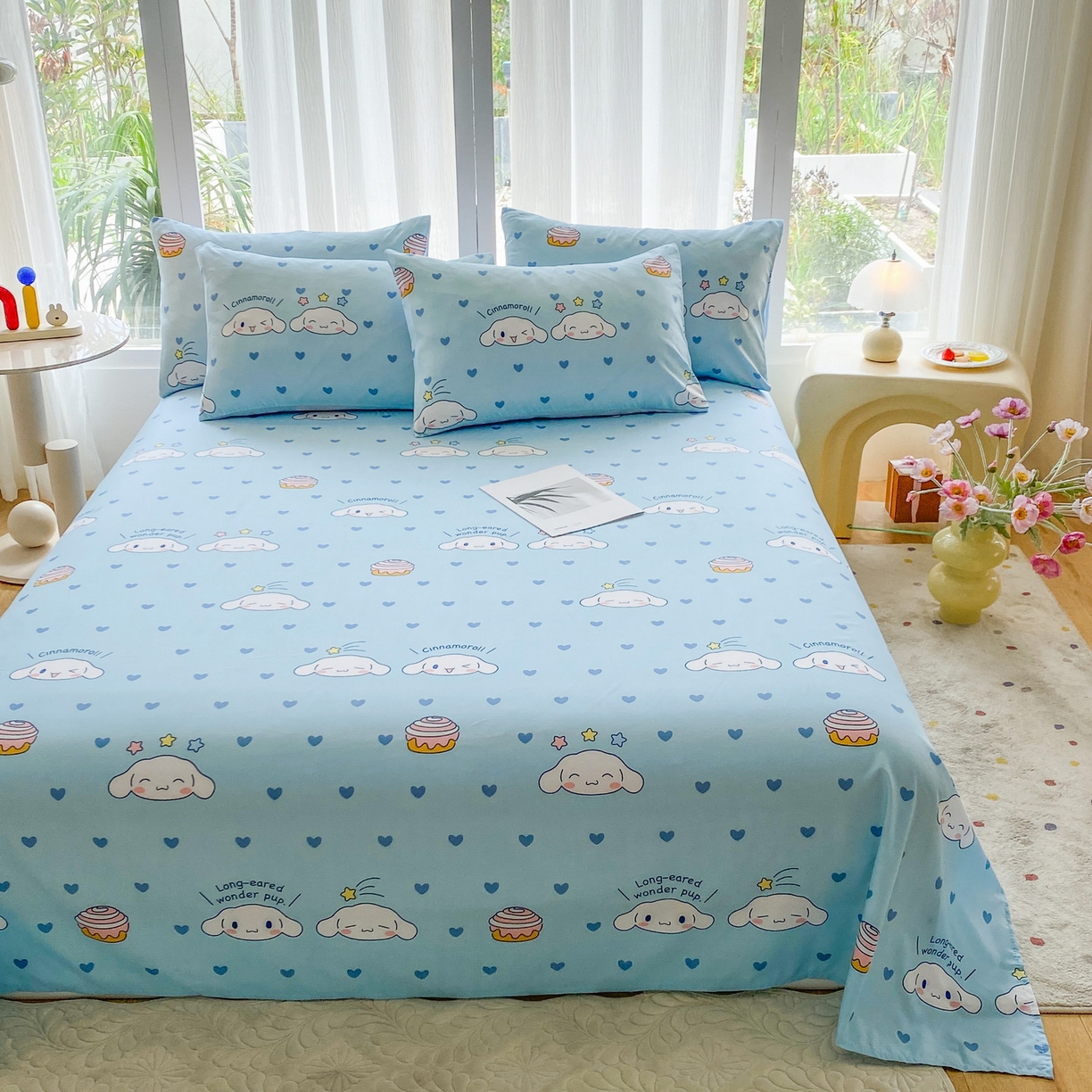 91家纺网 家纺一手货源 找家纺 一电 2025新款卡通床单单件被单学生宿舍被罩三件套单人儿童上下床床单-第五批 星空玉桂狗