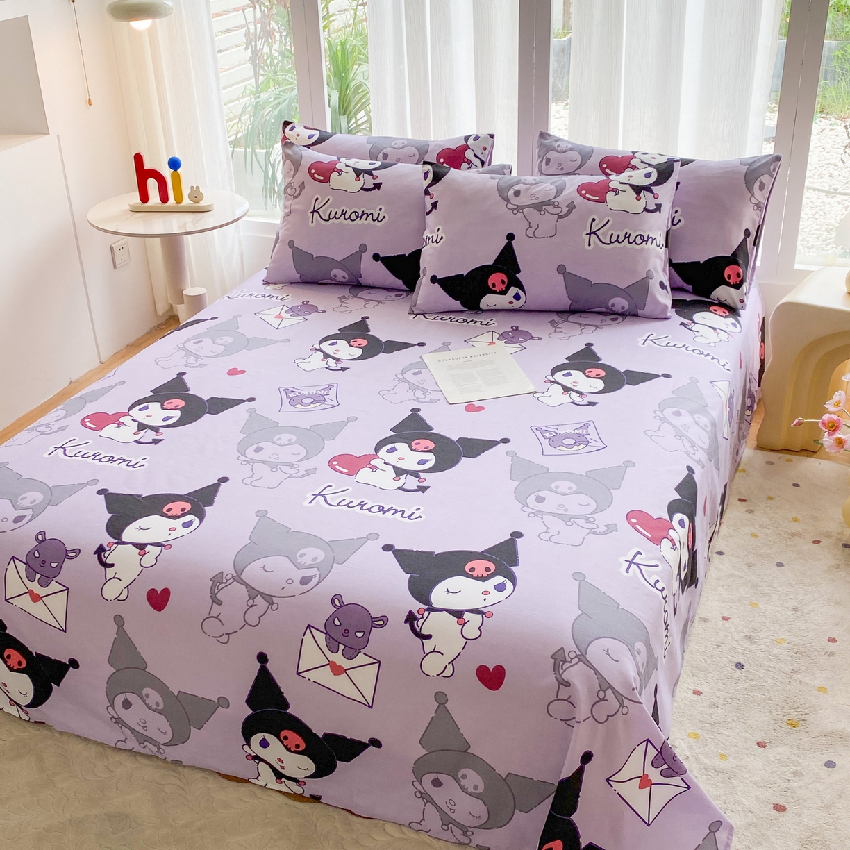 91家纺网 家纺一手货源 找家纺 一电 2025新款卡通床单单件被单学生宿舍被罩三件套单人儿童上下床床单-第五批 爱心库洛米