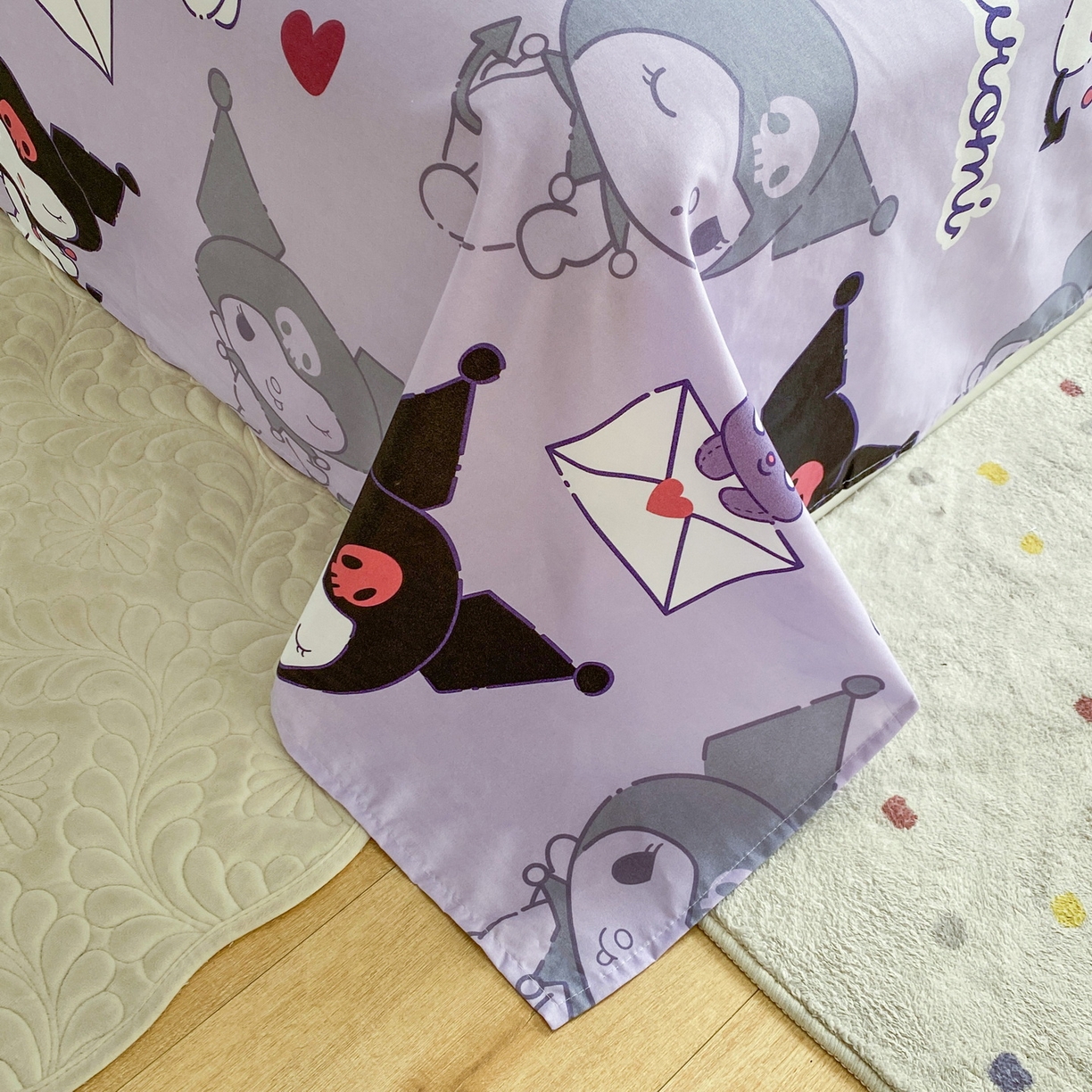 91家纺网 家纺一手货源 找家纺 一电 2025新款卡通床单单件被单学生宿舍被罩三件套单人儿童上下床床单-第五批 爱心库洛米