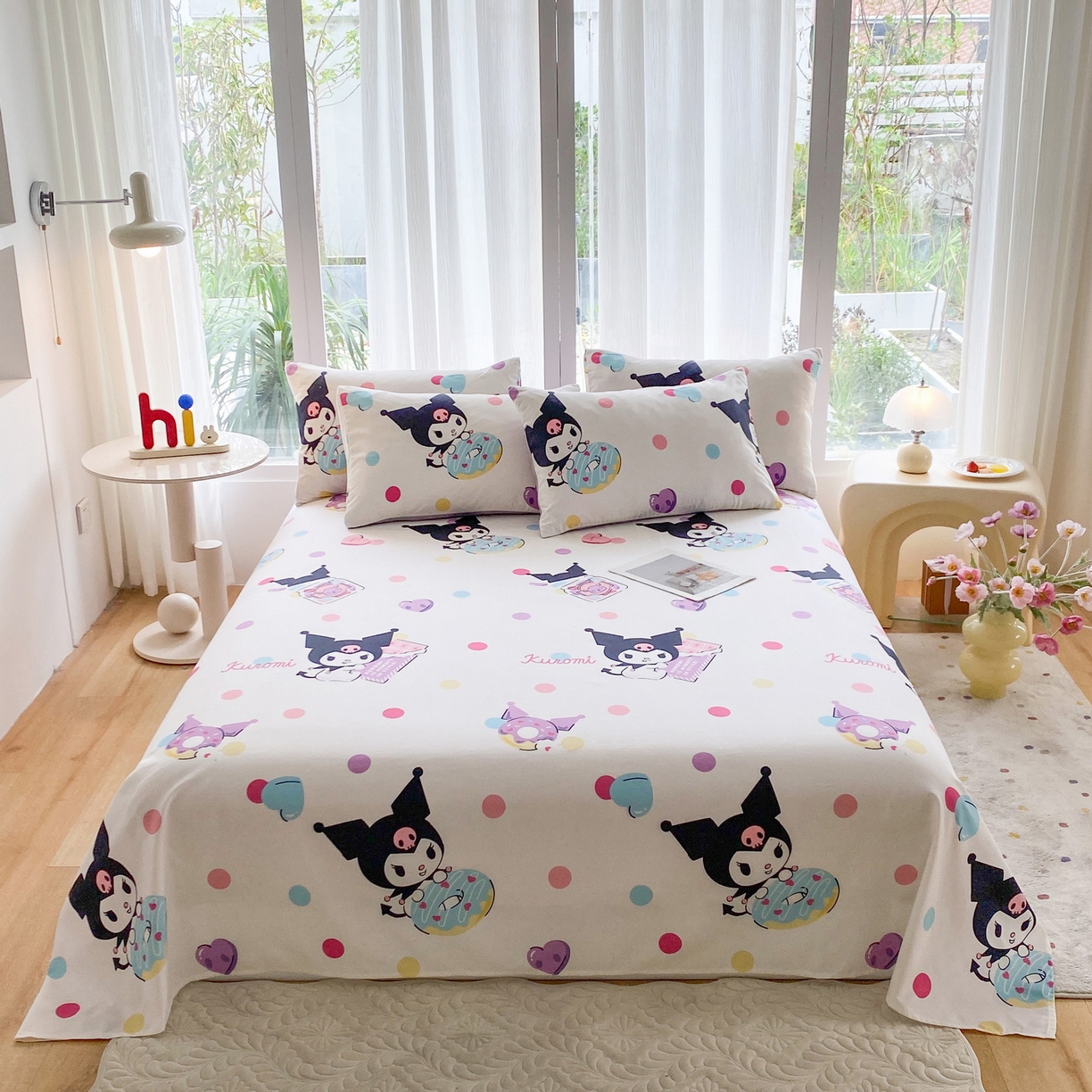 一电 2025新款卡通床单单件被单学生宿舍被罩三件套单人儿童上下床床单-第五批 波点库洛米