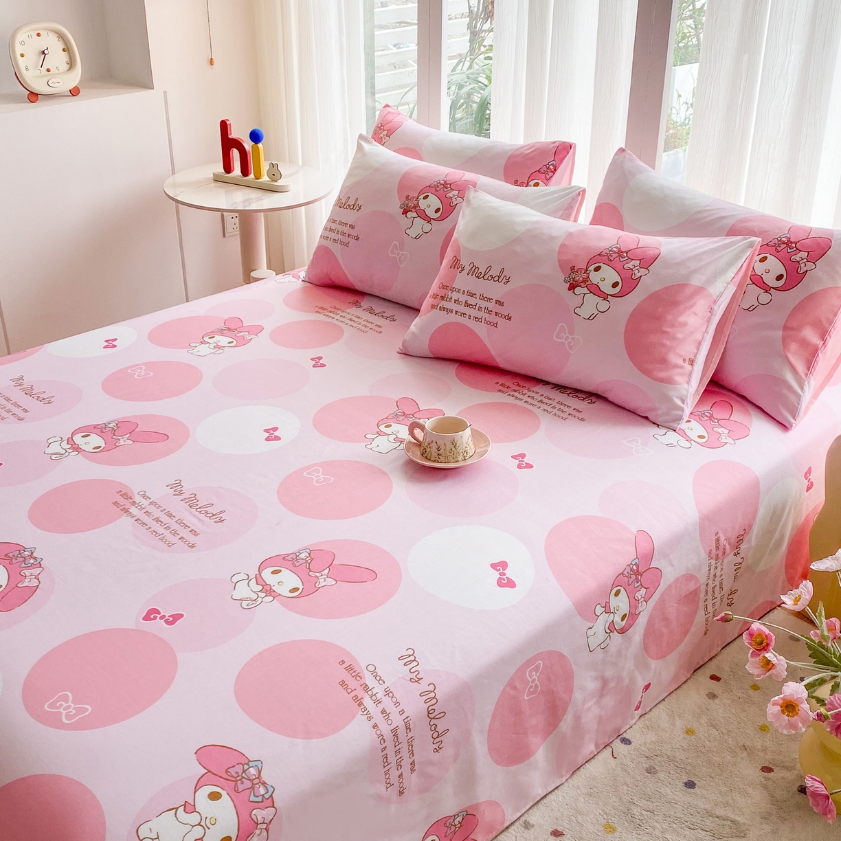 91家纺网 家纺一手货源 找家纺 一电 2025新款卡通床单单件被单学生宿舍被罩三件套单人儿童上下床床单-第五批 圈圈美乐蒂