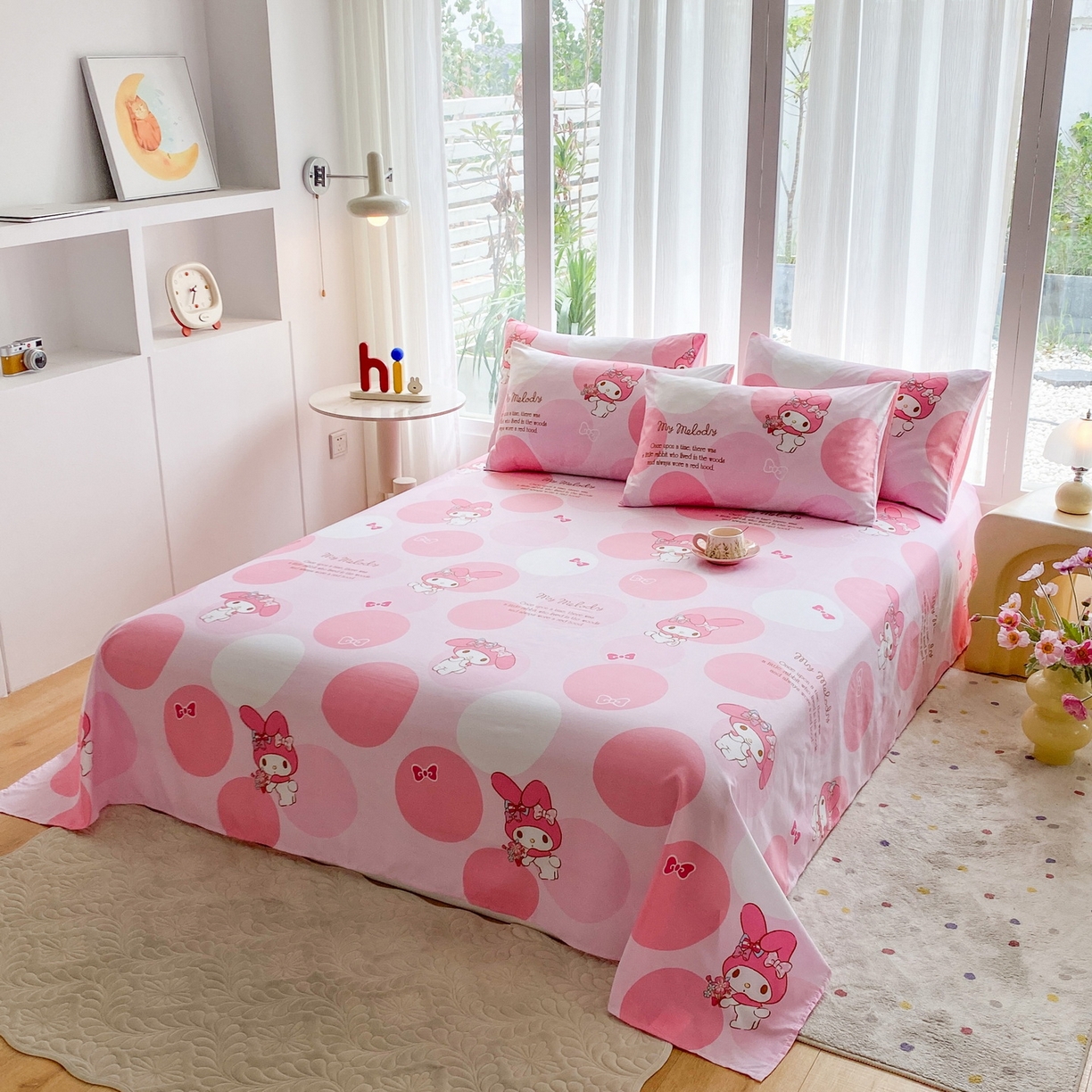 91家纺网 家纺一手货源 找家纺 一电 2025新款卡通床单单件被单学生宿舍被罩三件套单人儿童上下床床单-第五批 圈圈美乐蒂