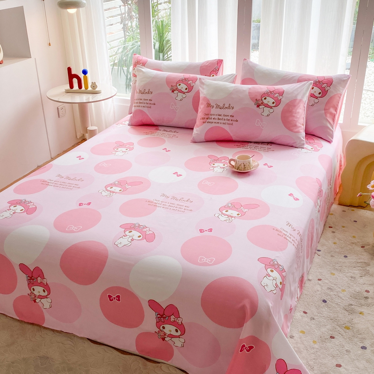 91家纺网 家纺一手货源 找家纺 一电 2025新款卡通床单单件被单学生宿舍被罩三件套单人儿童上下床床单-第五批 圈圈美乐蒂