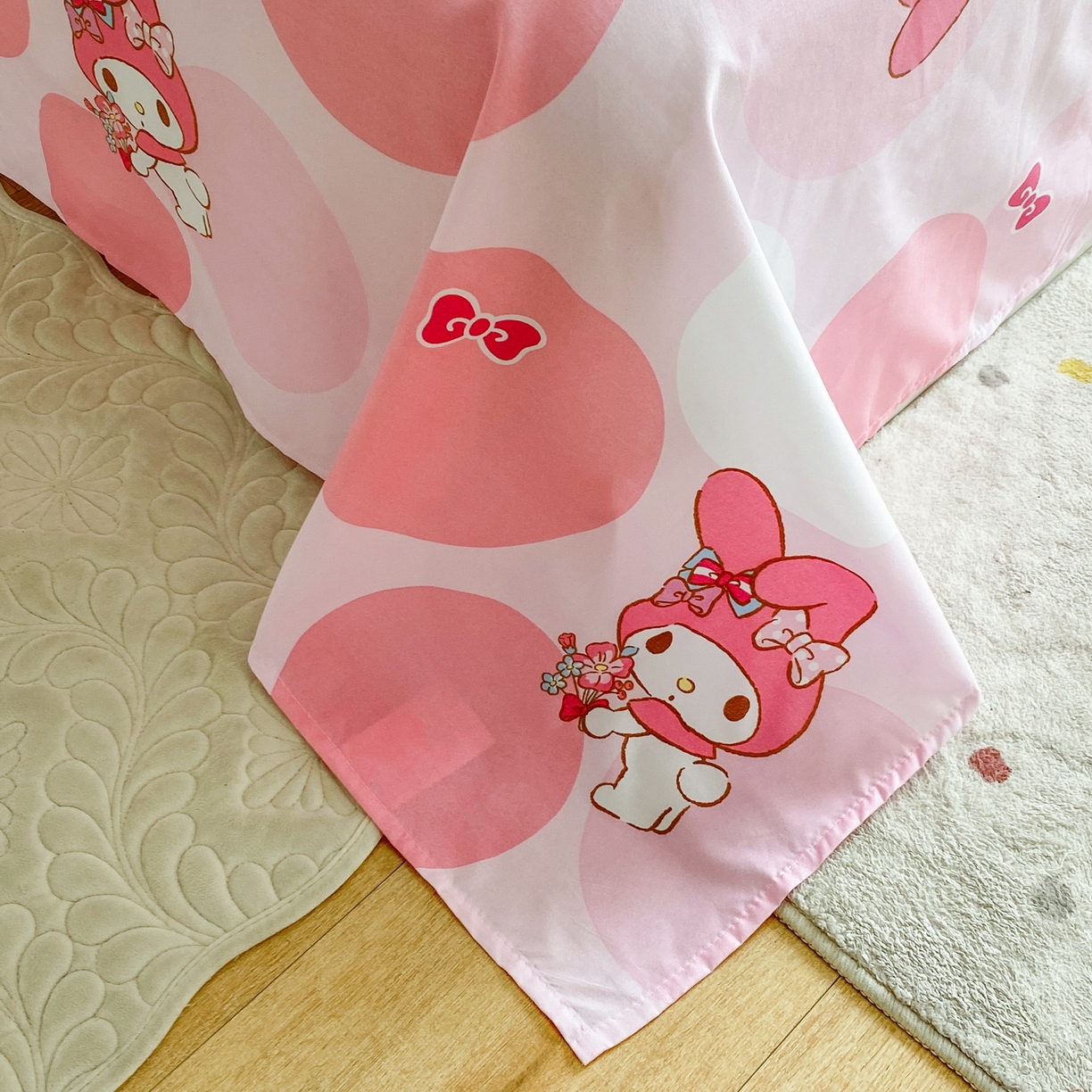 91家纺网 家纺一手货源 找家纺 一电 2025新款卡通床单单件被单学生宿舍被罩三件套单人儿童上下床床单-第五批 圈圈美乐蒂