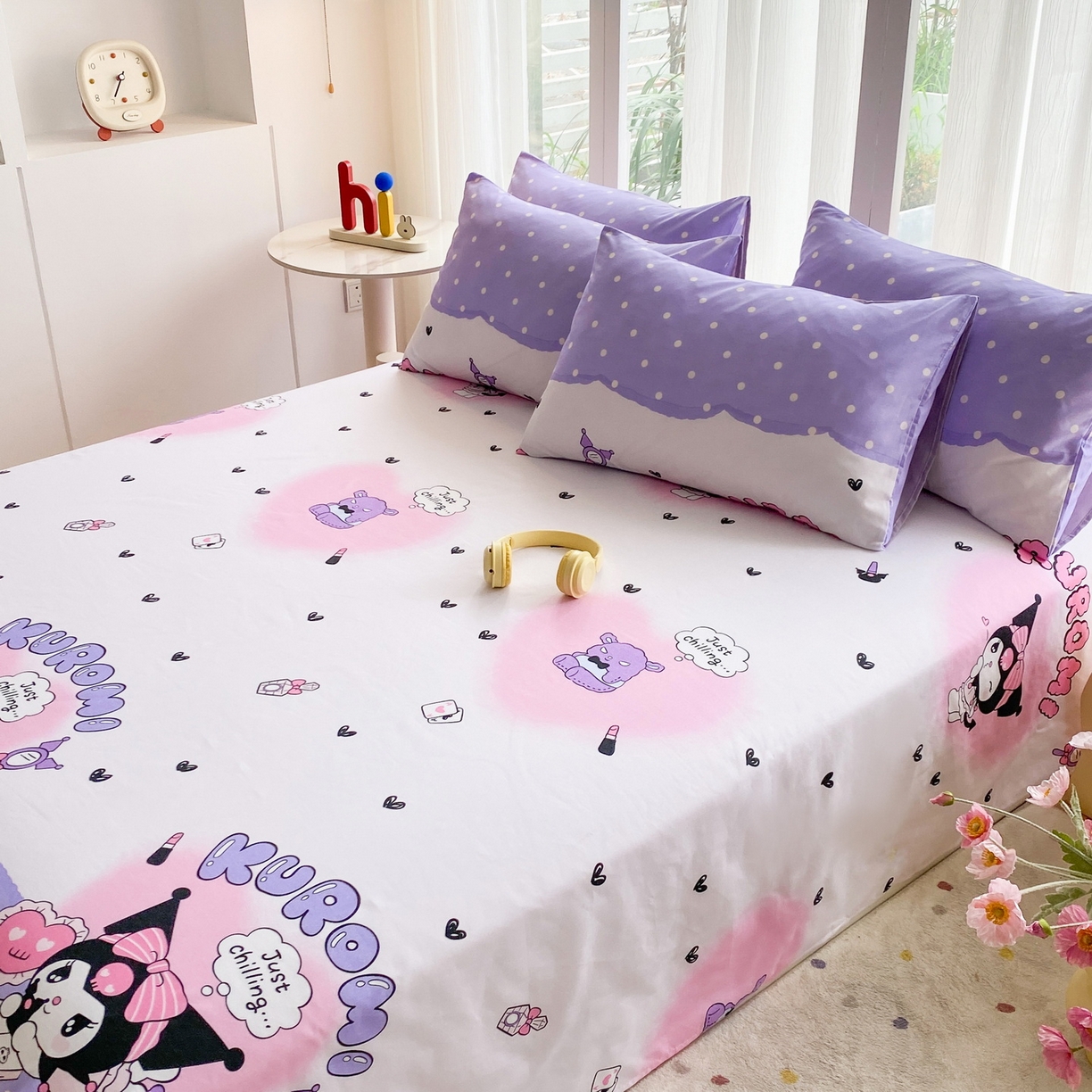 91家纺网 家纺一手货源 找家纺 一电 2025新款卡通床单单件被单学生宿舍被罩三件套单人儿童上下床床单-第五批 卡牌库洛米