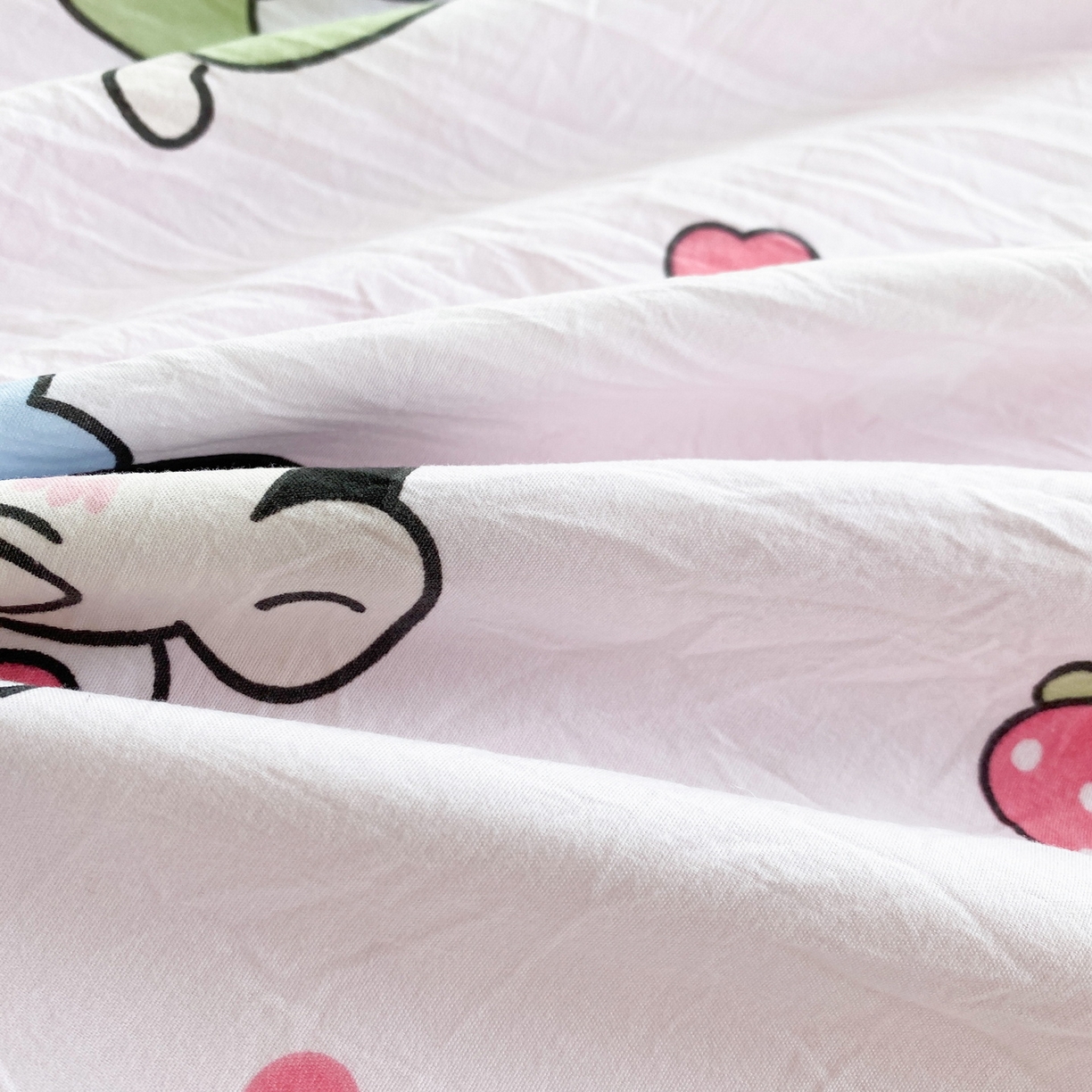 91家纺网 家纺一手货源 找家纺 一电 2025新款卡通A类水洗棉麻单人单层枕头套亲肤双人枕套 你最棒