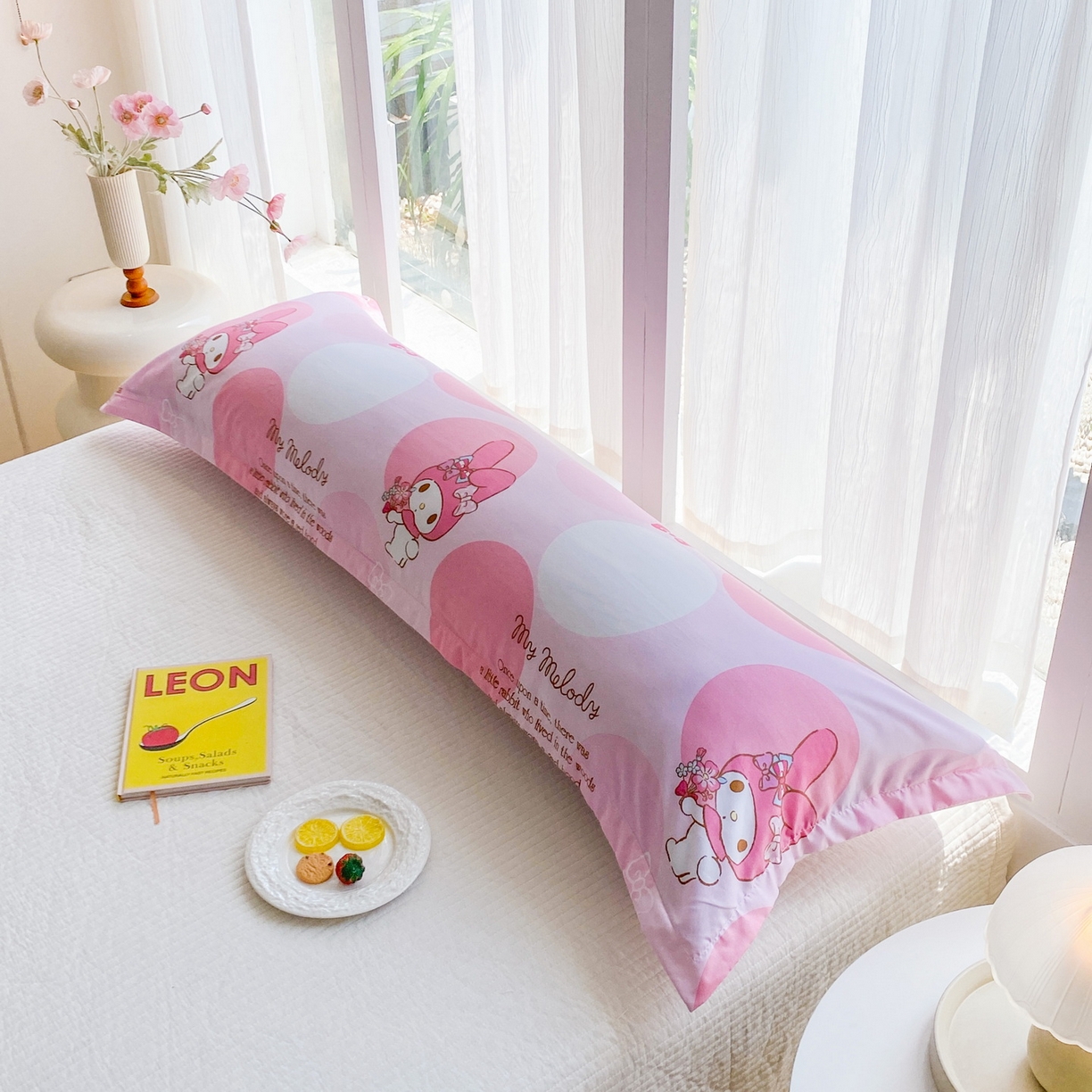 91家纺网 家纺一手货源 找家纺 一电 2025新款卡通A类水洗棉麻单人单层枕头套亲肤双人枕套 圈圈美乐蒂