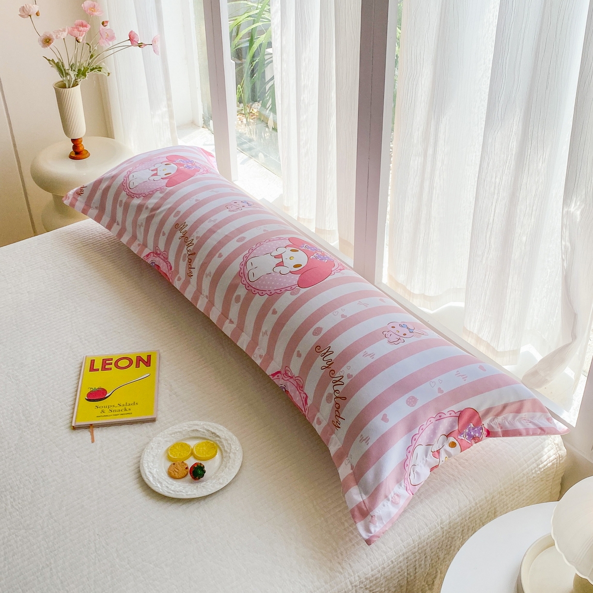 91家纺网 家纺一手货源 找家纺 一电 2025新款卡通A类水洗棉麻单人单层枕头套亲肤双人枕套 田园美乐蒂