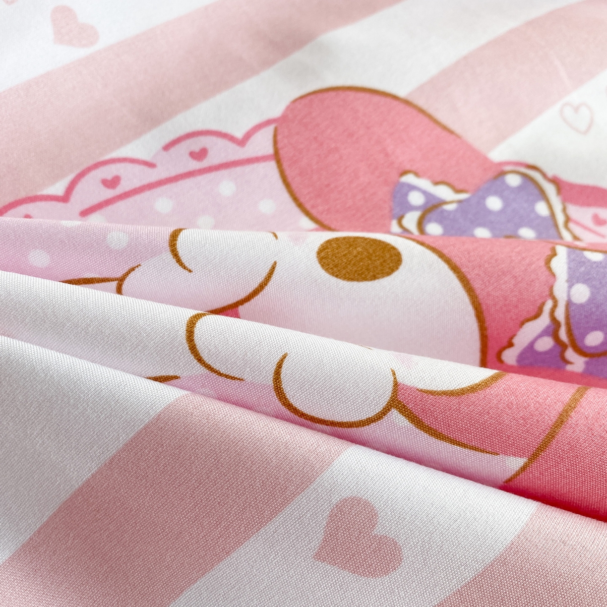 91家纺网 家纺一手货源 找家纺 一电 2025新款卡通A类水洗棉麻单人单层枕头套亲肤双人枕套 田园美乐蒂