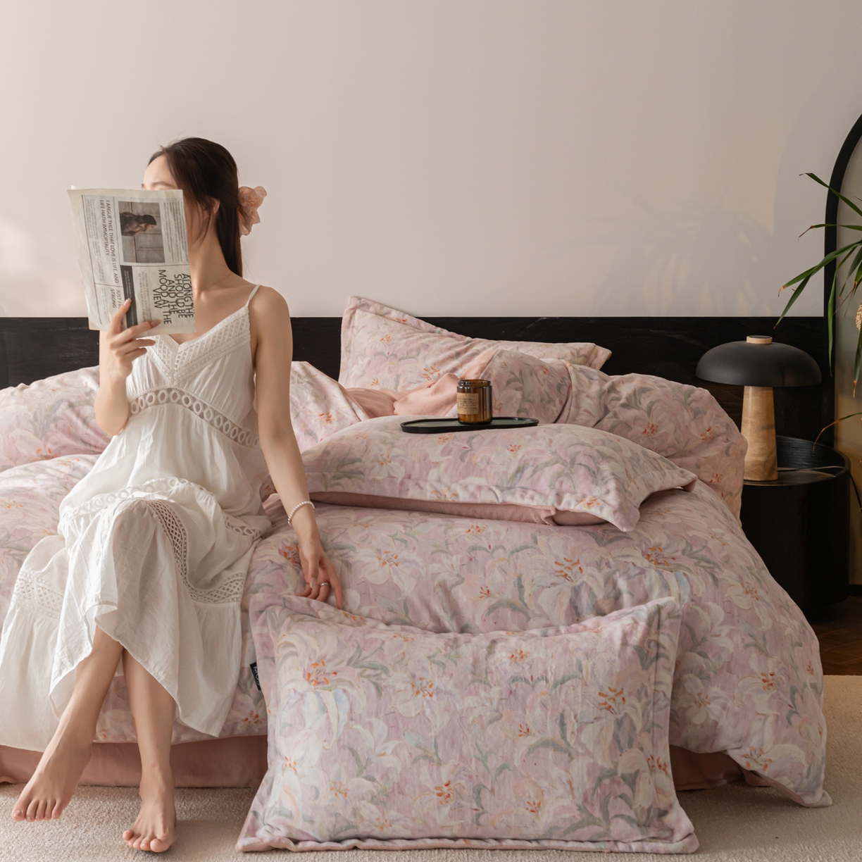 91家纺网 家纺一手货源 找家纺 寐绸家纺 2025秋冬新款230g牛奶绒数码印花四件套 数码四件套-梦百合