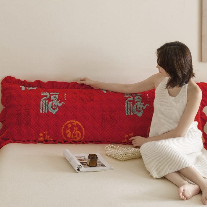 91家纺网 家纺一手货源 找家纺 （总）爱港家纺 2025新款牛奶绒夹棉衍缝长枕套