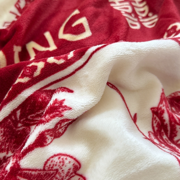 91家纺网 家纺一手货源 找家纺 梵克保罗 2025秋冬新款印花牛奶绒床盖炕垫炕盖四件套-云裳 云裳-喜上枝头