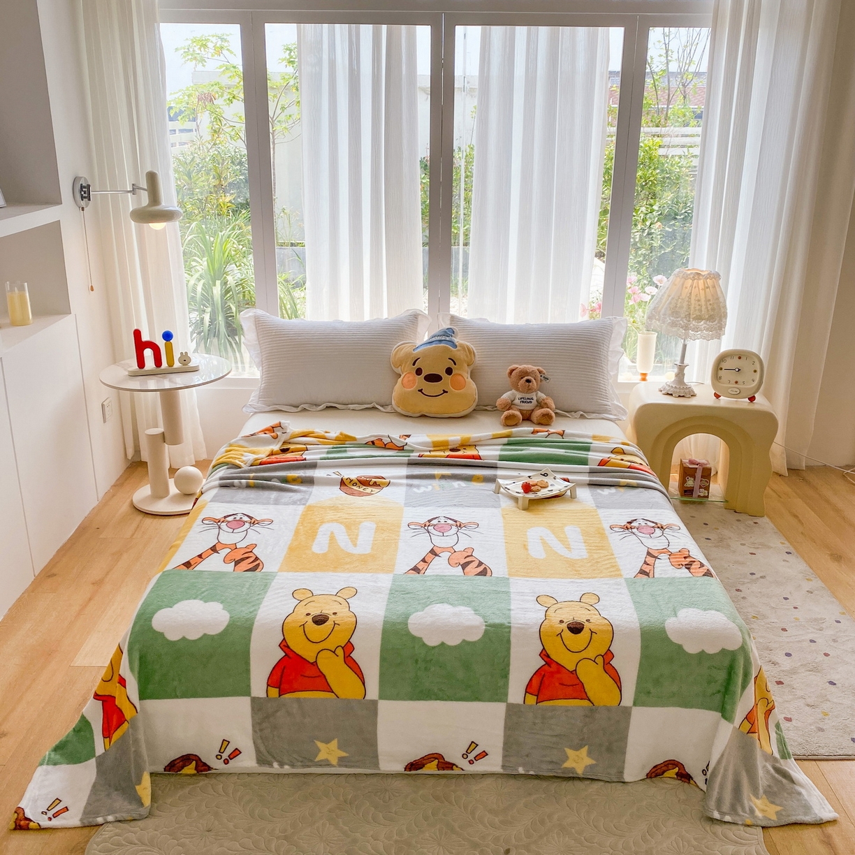 一电 2025新款卡通高克重双面法莱绒毛毯四季盖毯 虎熊格秀