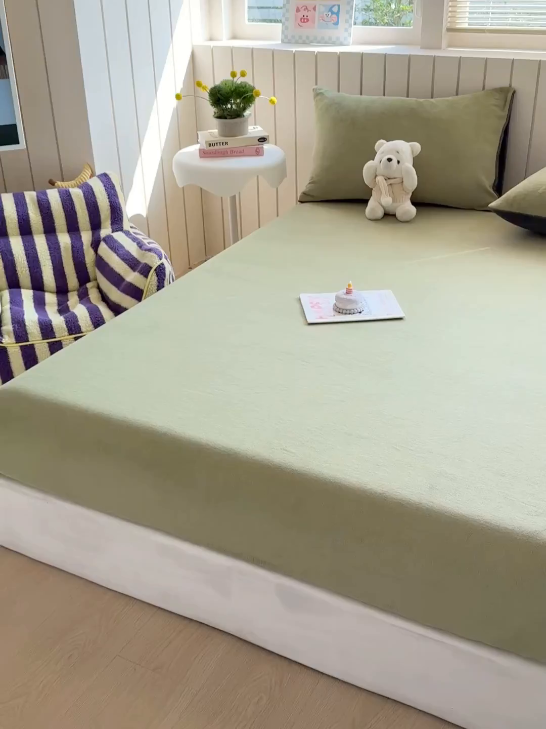 91家纺网 家纺一手货源 找家纺 （总）大元 2025新款200g纯色牛奶绒单床笠单床单