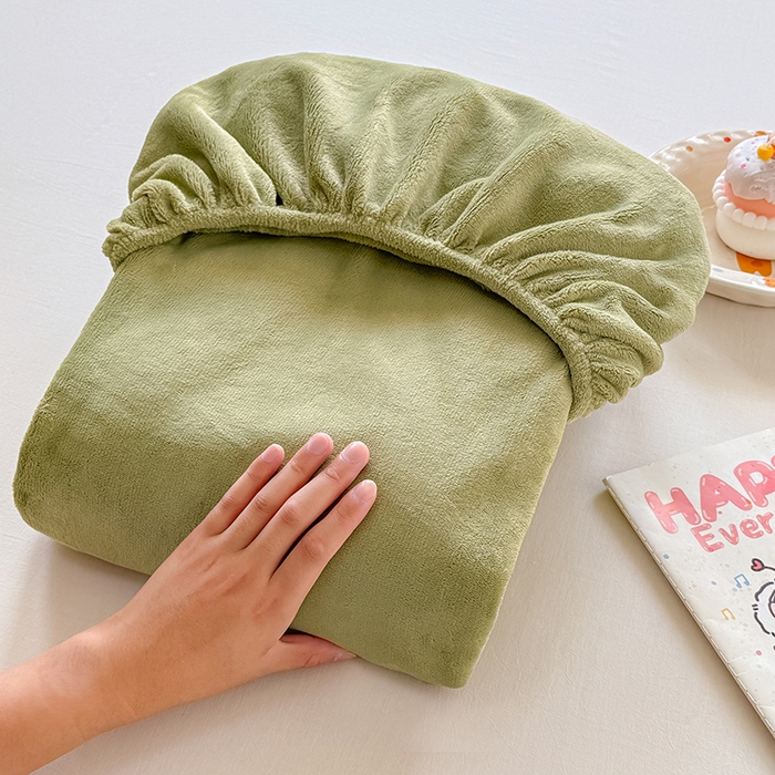 91家纺网 家纺一手货源 找家纺 （总）大元 2025新款200g纯色牛奶绒单床笠单床单