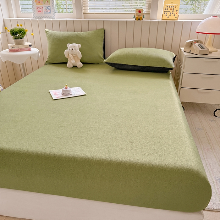 91家纺网 家纺一手货源 找家纺 （总）大元 2025新款200g纯色牛奶绒单床笠单床单