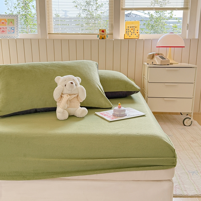 91家纺网 家纺一手货源 找家纺 （总）大元 2025新款200g纯色牛奶绒单床笠单床单