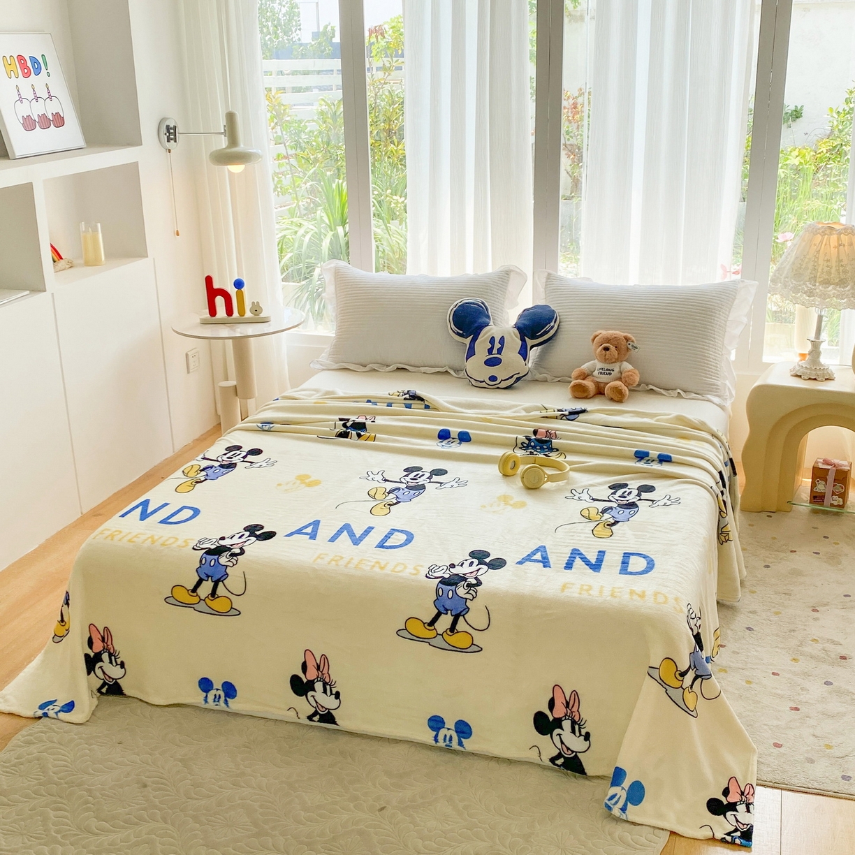 91家纺网 家纺一手货源 找家纺 一电 2025新款卡通高克重双面法莱绒毛毯四季盖毯 奇妮斗舞