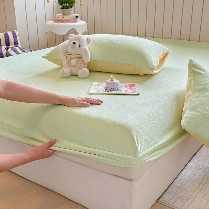 91家纺网 家纺一手货源 找家纺 （总）大元 2025新款200g纯色牛奶绒单床笠单床单