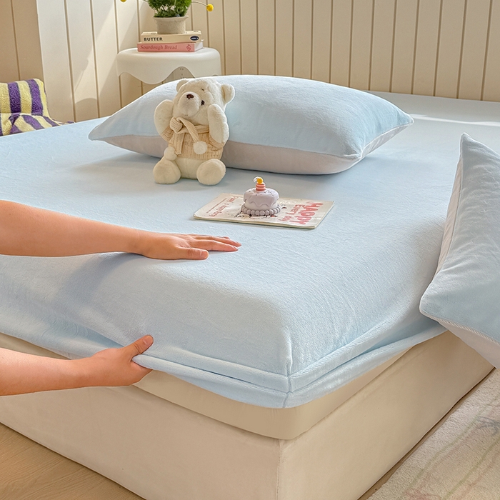 91家纺网 家纺一手货源 找家纺 （总）大元 2025新款200g纯色牛奶绒单床笠单床单