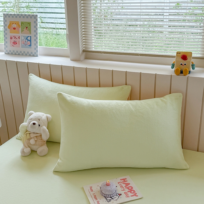 91家纺网 家纺一手货源 找家纺 大元 2025新款200g纯色牛奶绒单床笠单床单 薄荷绿