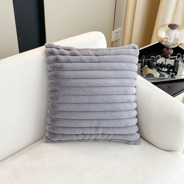 新奇异 2025新款仿兔毛绒抱枕（支持定制） 灰色