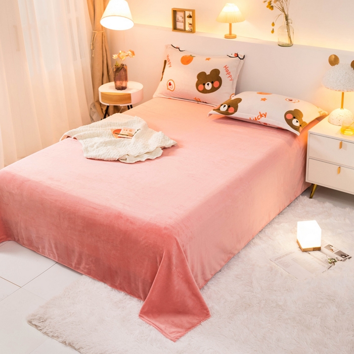 91家纺网 家纺一手货源 找家纺 宅部落 2025新款高克重牛奶绒四件套法莱绒三件套单被套 好运连连