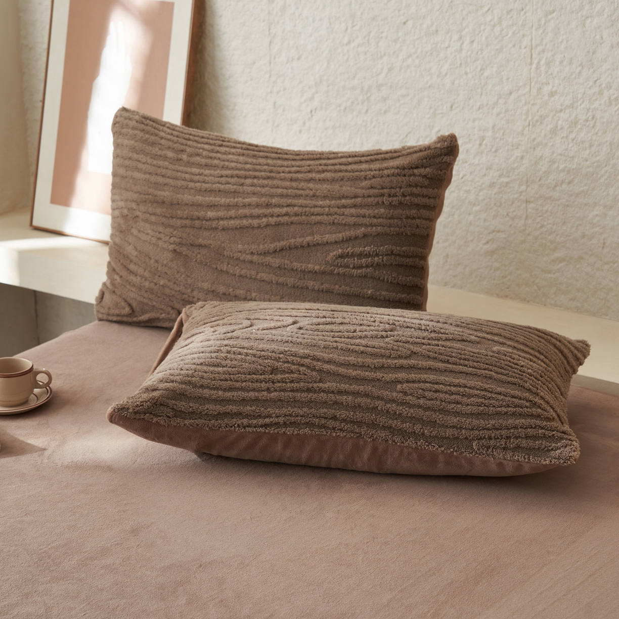 91家纺网 家纺一手货源 找家纺 （总）寐绸家纺 2025秋冬新款230g牛奶绒树纹提花四件套