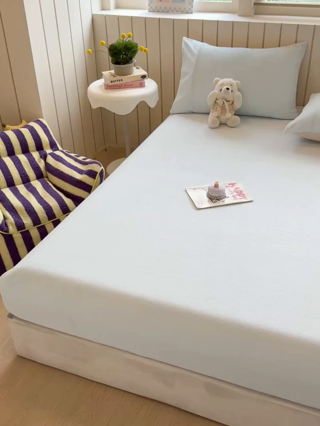 91家纺网 家纺一手货源 找家纺 大元 2025新款200g纯色牛奶绒单床笠单床单 天蓝