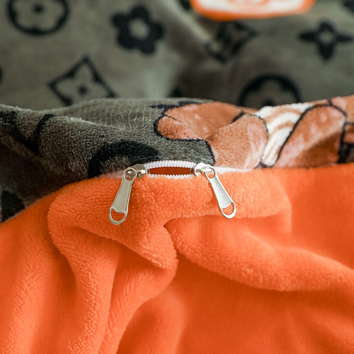 91家纺网 家纺一手货源 找家纺 宅部落 2025新款高克重牛奶绒四件套法莱绒三件套单被套 幸运熊