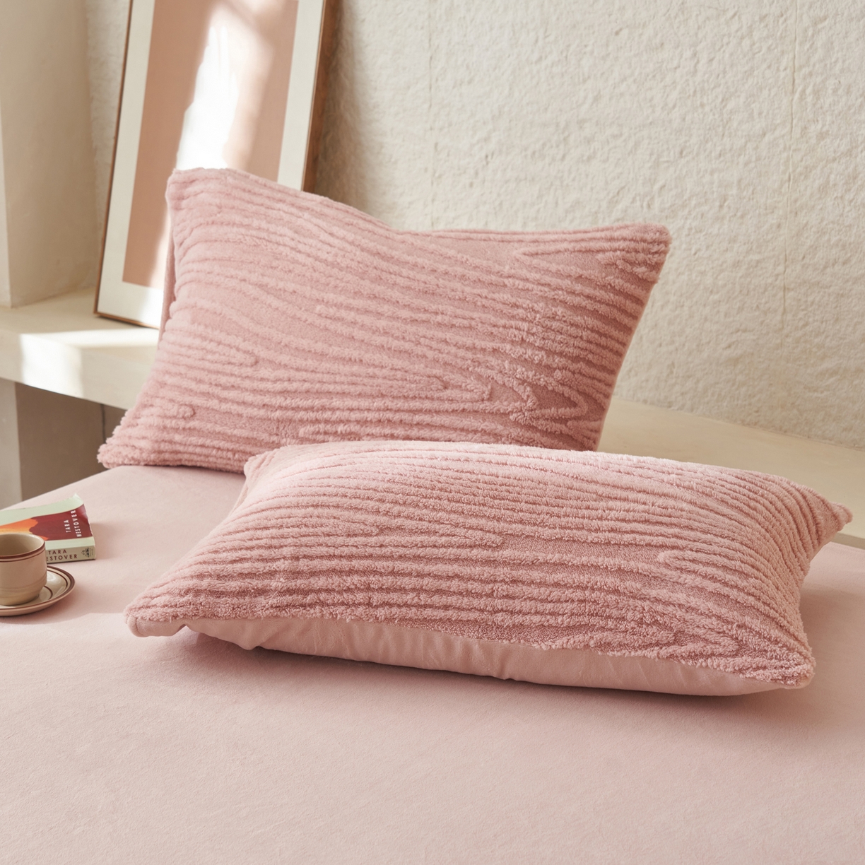 91家纺网 家纺一手货源 找家纺 寐绸家纺 2025秋冬新款230g牛奶绒树纹提花四件套 树纹提花牛奶绒-豆沙