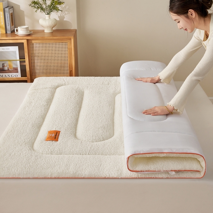 （总）2025新款加厚保暖羊羔绒加厚床褥床垫羊羔绒床垫-大床图