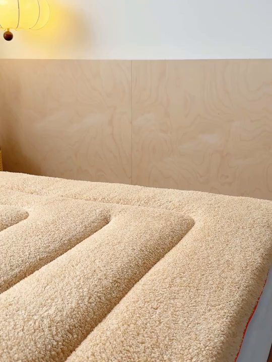 91家纺网 家纺一手货源 找家纺 2025新款加厚保暖羊羔绒加厚床褥床垫羊羔绒床垫-大床图 羊羔绒加厚床褥-咖色