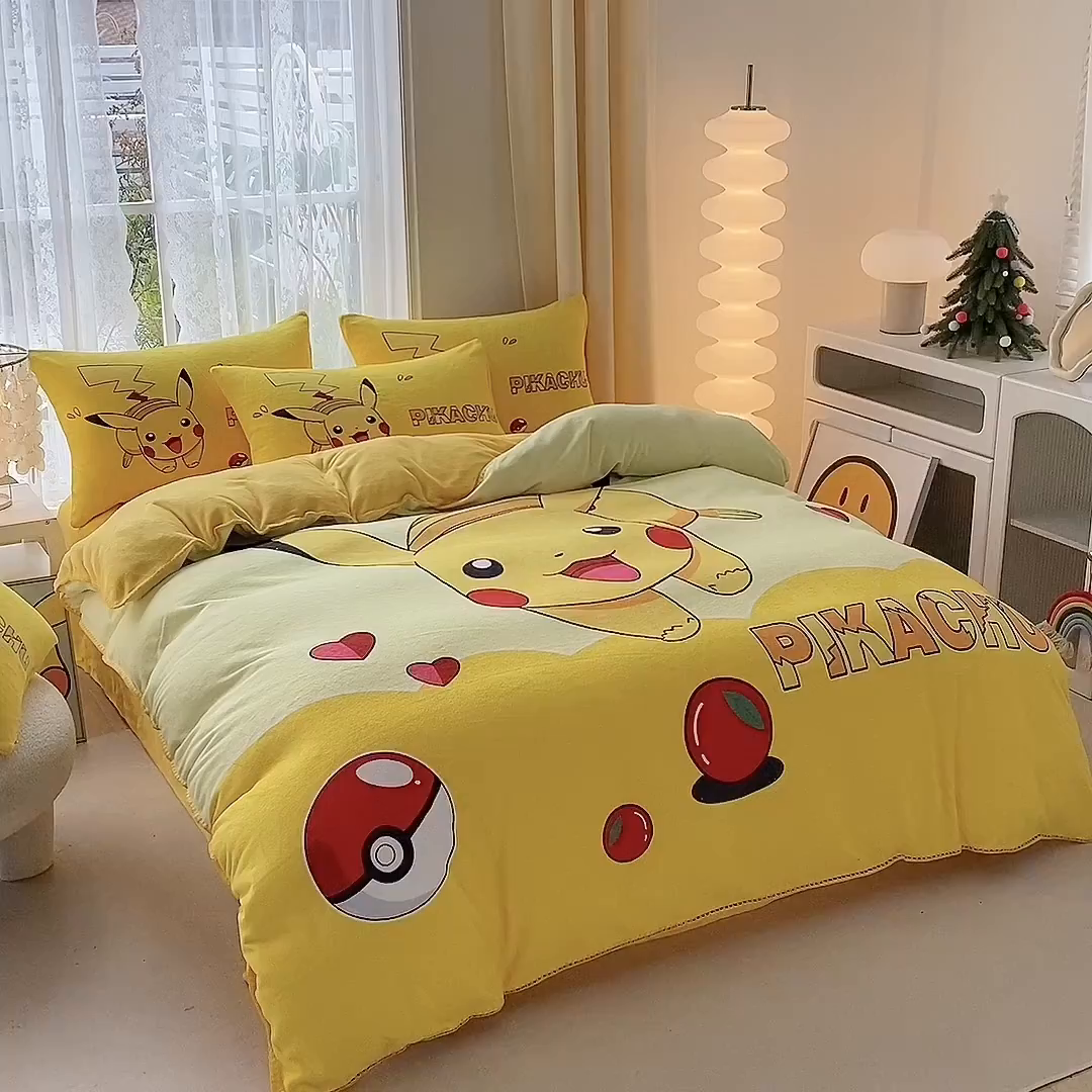 91家纺网 家纺一手货源 找家纺 （总）一电 2025新款双面牛奶绒被套单件150x200儿童加厚法兰珊瑚绒被罩200x230冬季-第二批