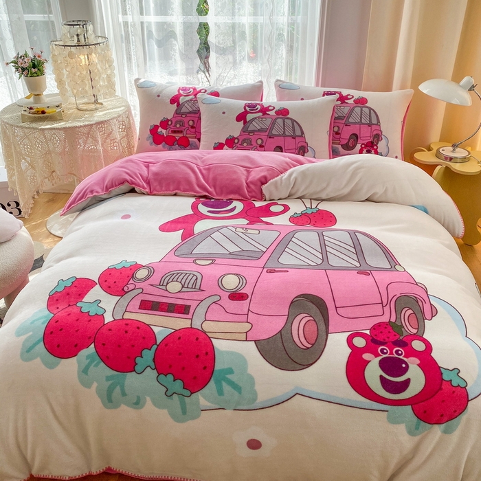 91家纺网 家纺一手货源 找家纺 （总）一电 2025新款双面牛奶绒被套单件150x200儿童加厚法兰珊瑚绒被罩200x230冬季-第二批