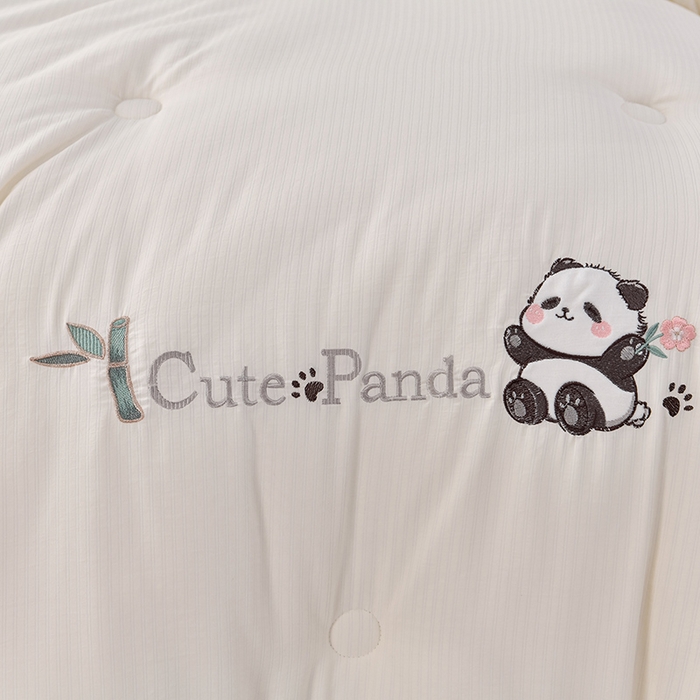 91家纺网 家纺一手货源 找家纺 小牛席业 2025新款熊猫保暖被系列被子被芯 熊猫-保暖被（米色）