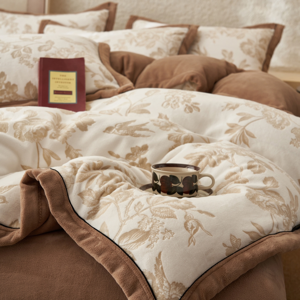 91家纺网 家纺一手货源 找家纺 寐绸家纺 2025秋冬新款230g牛奶绒染色雕花四件套 雕花四件套-玛雅