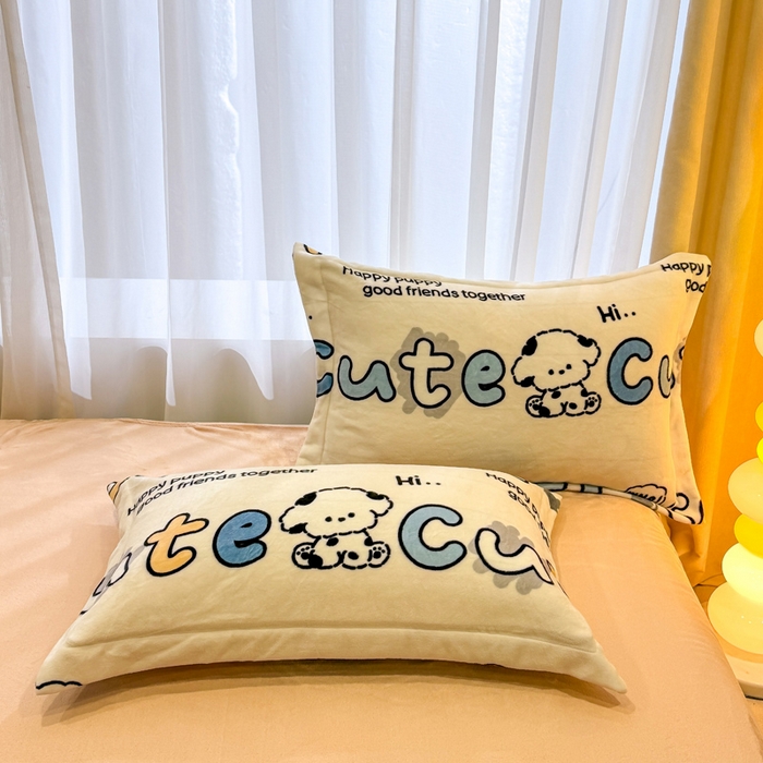 91家纺网 家纺一手货源 找家纺 （总）宅部落 2025新款高克重牛奶绒卡通印花单被套