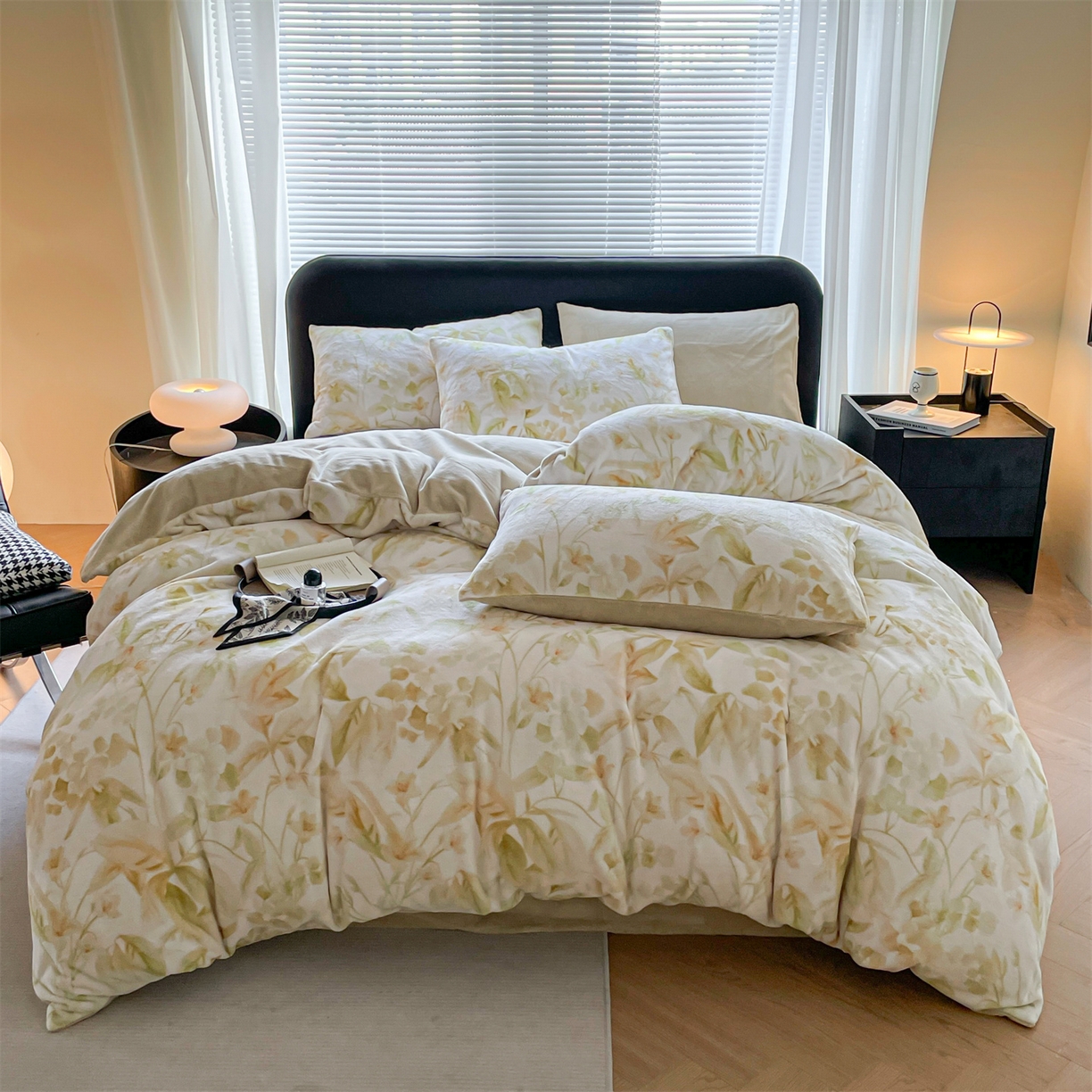 本制 2025秋冬新款牛奶绒印花四件套 秘境-奶茶