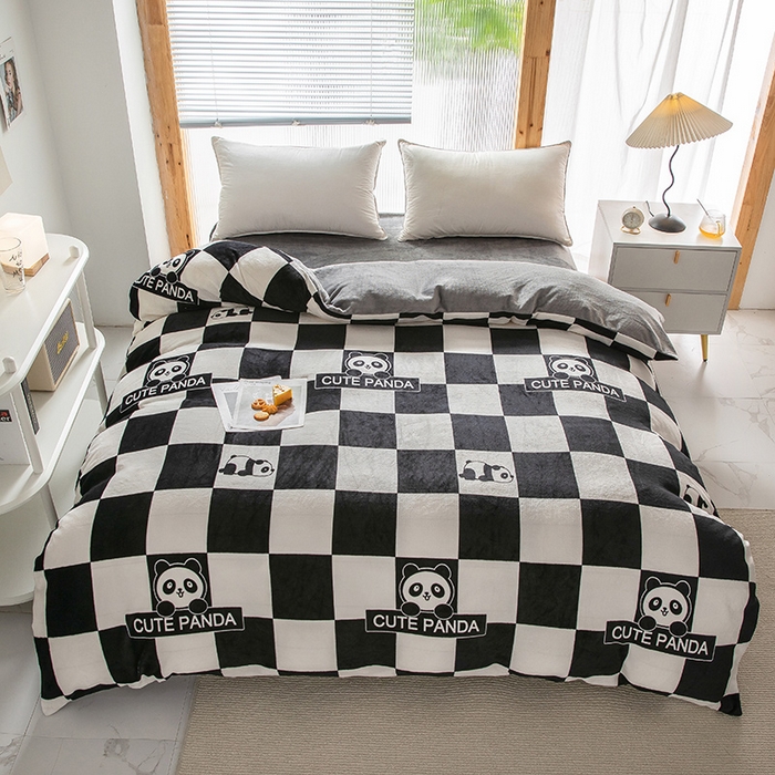 91家纺网 家纺一手货源 找家纺 （总）宅部落 2025新款高克重牛奶绒卡通印花单被套