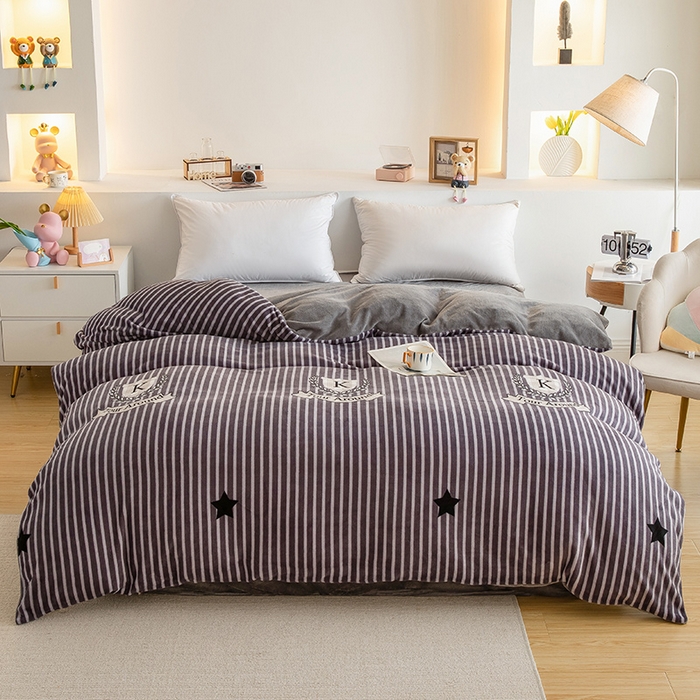 91家纺网 家纺一手货源 找家纺 （总）宅部落 2025新款高克重牛奶绒卡通印花单被套