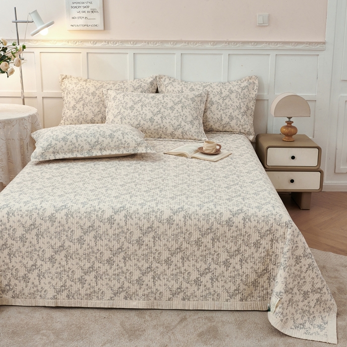 莎果家纺 2025新款高级轻奢棉麻床盖四件套 蔓香