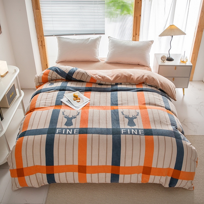 91家纺网 家纺一手货源 找家纺 （总）宅部落 2025新款高克重牛奶绒卡通印花单被套