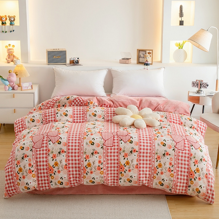 91家纺网 家纺一手货源 找家纺 （总）宅部落 2025新款高克重牛奶绒卡通印花单被套