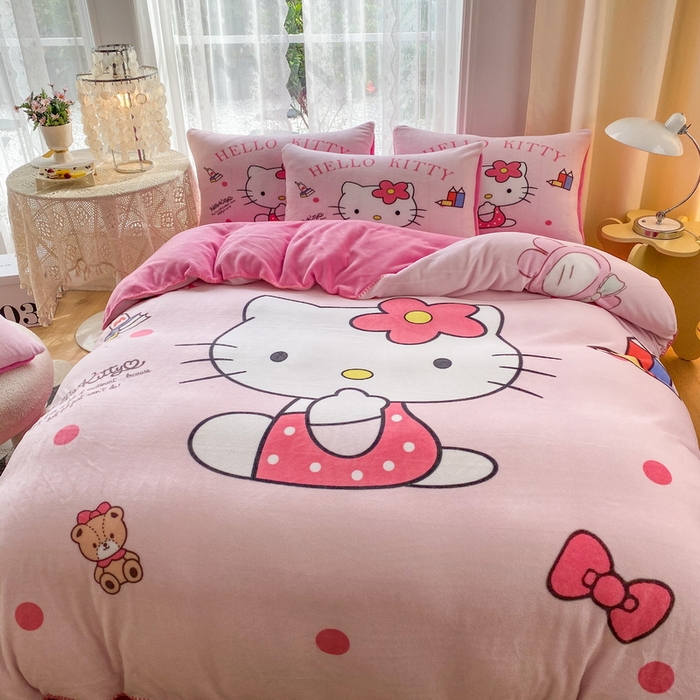 一电 2025新款双面牛奶绒被套单件150x200儿童加厚法兰珊瑚绒被罩200x230冬季-第二批 萌萌KT