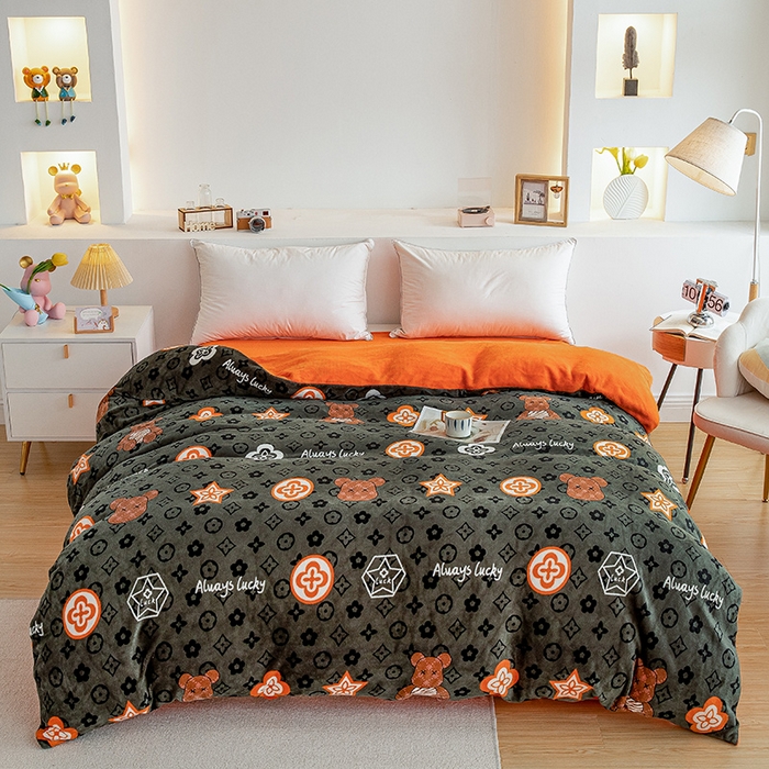 91家纺网 家纺一手货源 找家纺 （总）宅部落 2025新款高克重牛奶绒卡通印花单被套